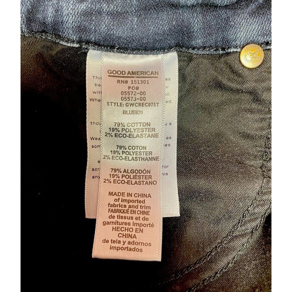 Good American Women’s High Rise Skinny Faded Blue Jeans Size 6/28 Distressed Hem - Picture 9 of 9